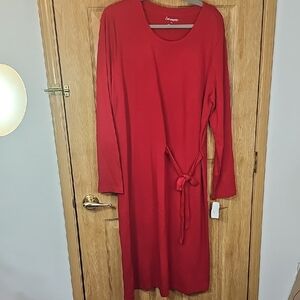 Serengeti Vibrant Red Long Sleeve Dress